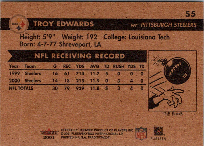 2001 Fleer Tradition Glossy Troy Edwards