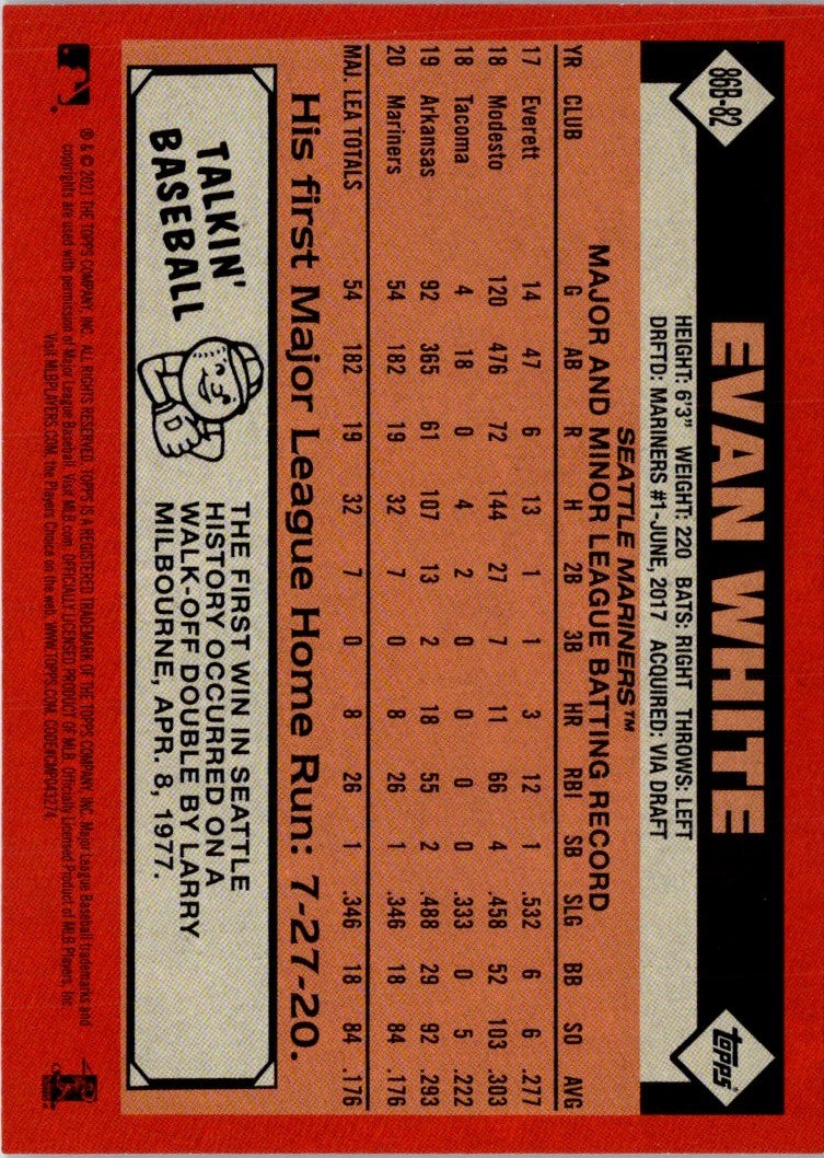 2021 Topps 1986 Baseball 35th Anniversary Green Evan White