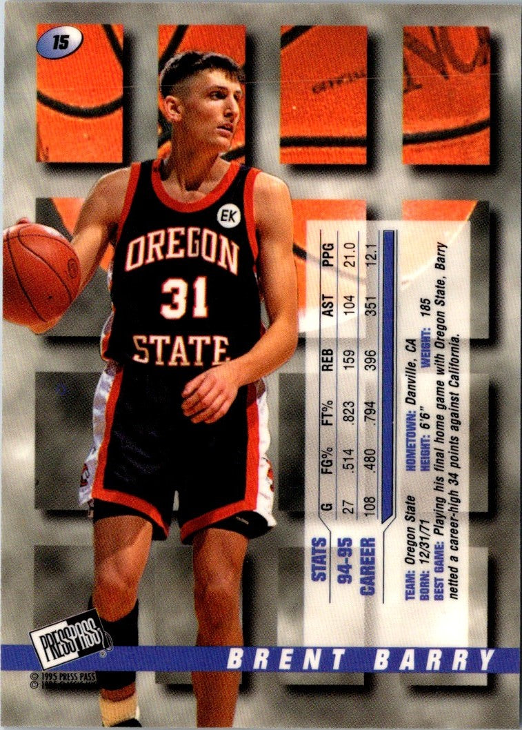 1995 Press Pass Premium Draft Picks Brent Barry