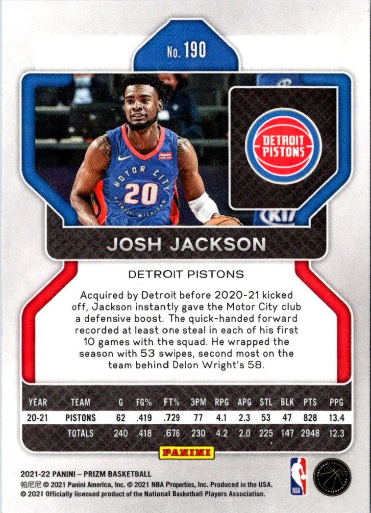 2021 Panini Prizm Blue Josh Jackson