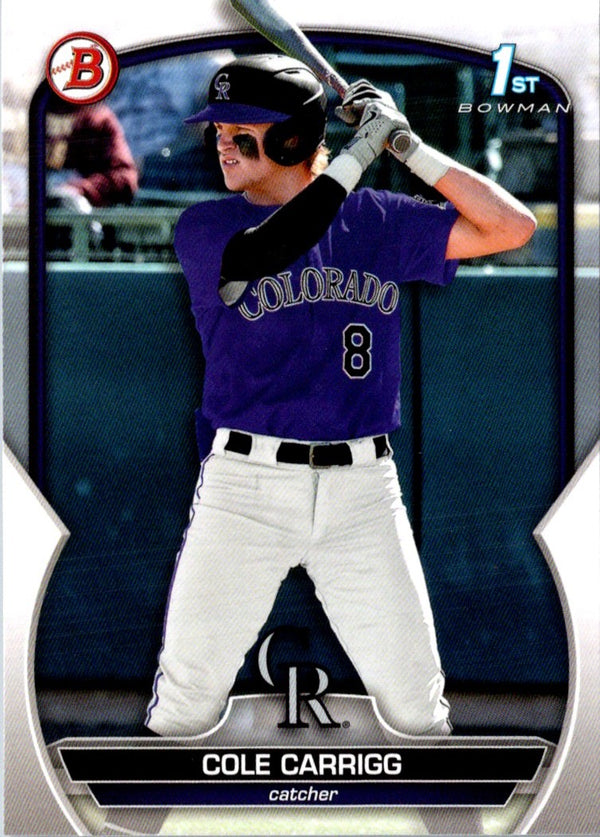 2023 Bowman Draft Cole Carrigg #BD-151 Rookie