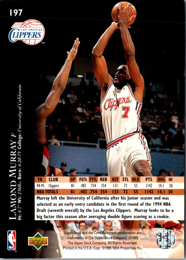 1995 Upper Deck Electric Court Lamond Murray