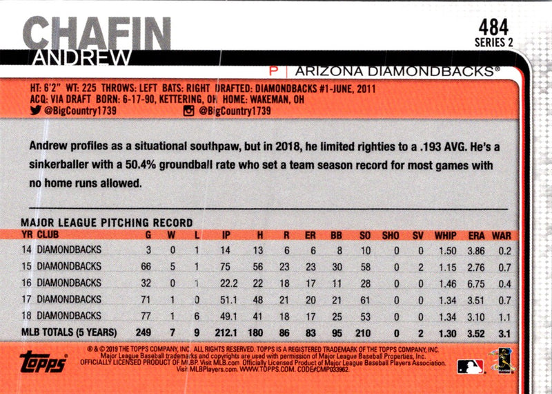 2019 Topps Andrew Chafin