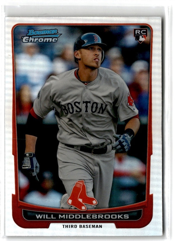 2012 Bowman Chrome Will Middlebrooks #189 Rookie Refractor