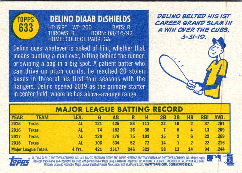 2019 Topps Heritage Delino DeShields