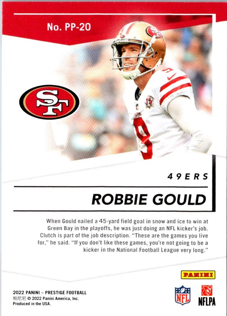 2022 Panini Prestige Prestigious Pros Robbie Gould