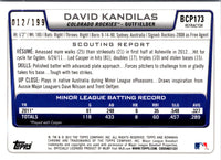 2012 Bowman Chrome Prospects Purple Refractor David Kandilas #BCP173 012/199