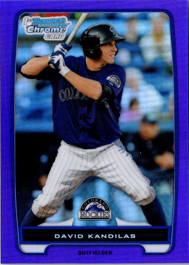 2012 Bowman Chrome Prospects Purple Refractor David Kandilas