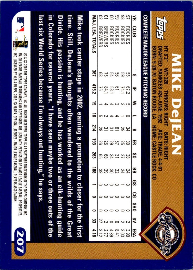 2003 Topps Home Team Advantage Mike DeJean