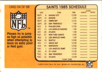 1985 Fleer Team Action Getting Off the Ground to Block the Kick (1985 Schedule) #54