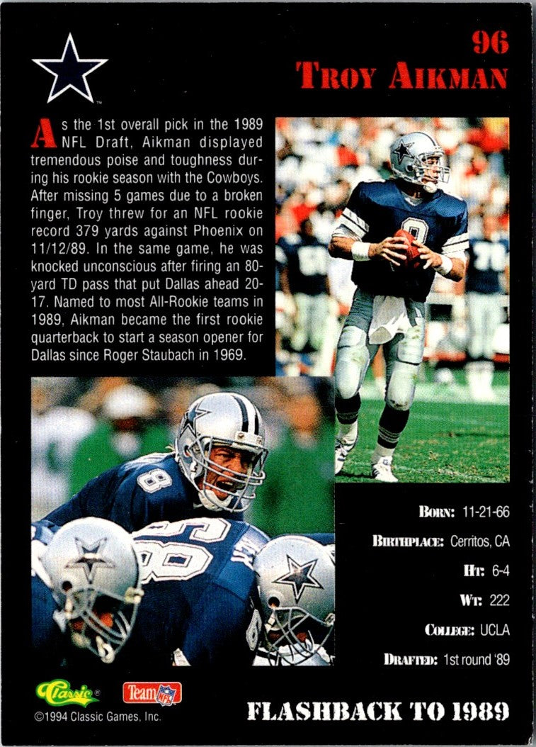 1994 Classic NFL Draft Troy Aikman