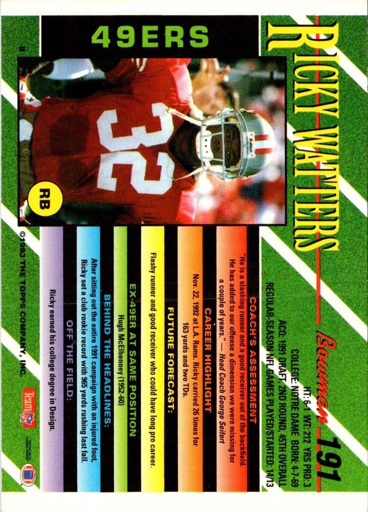 1993 Bowman Ricky Watters