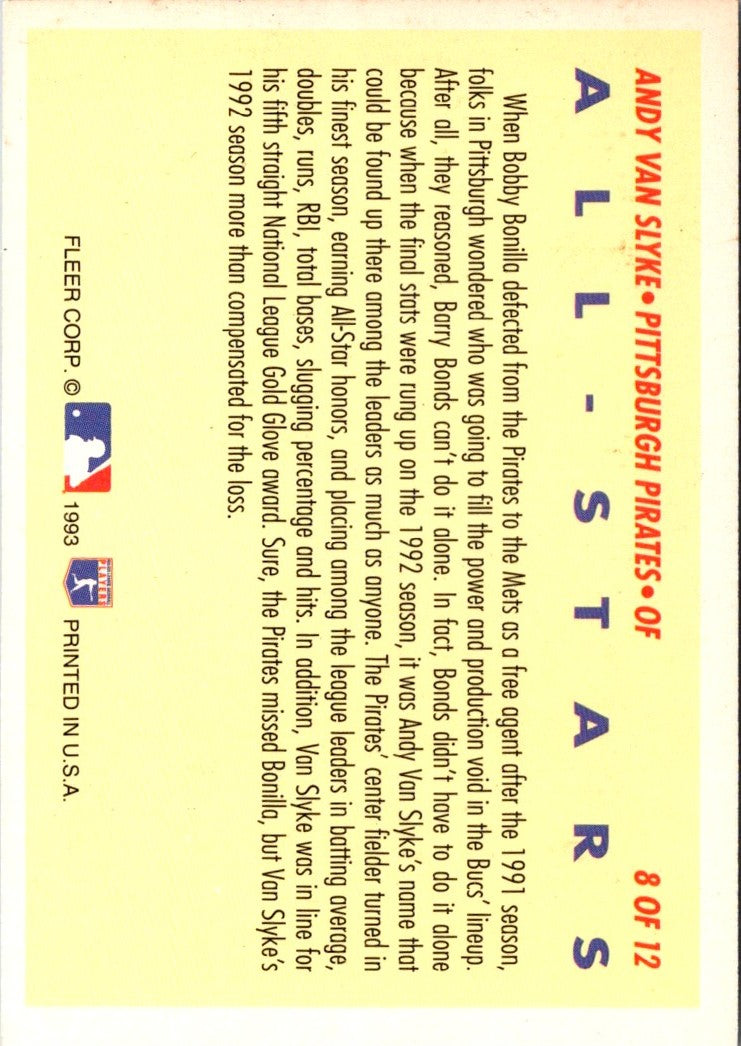 1993 Fleer All-Stars NL Andy Van Slyke