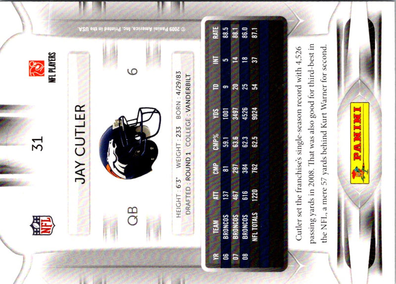 2009 Playoff Prestige Jay Cutler