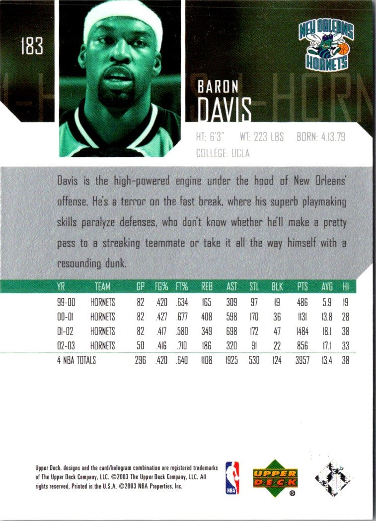 2003 Upper Deck Baron Davis