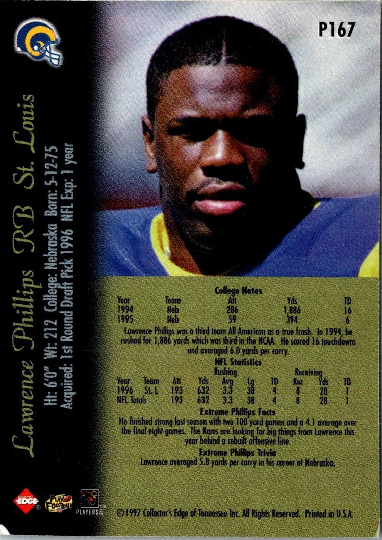 1997 Collector's Edge Extreme Foil Lawrence Phillips