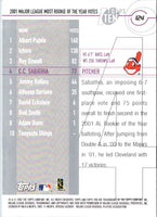 2002 Topps Ten Die Cuts CC Sabathia #124