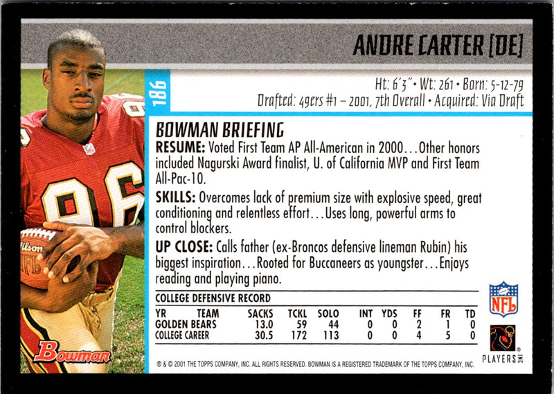 2001 Bowman Andre Carter