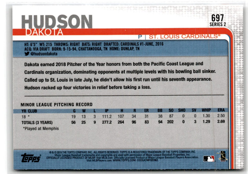 2019 Topps Dakota Hudson