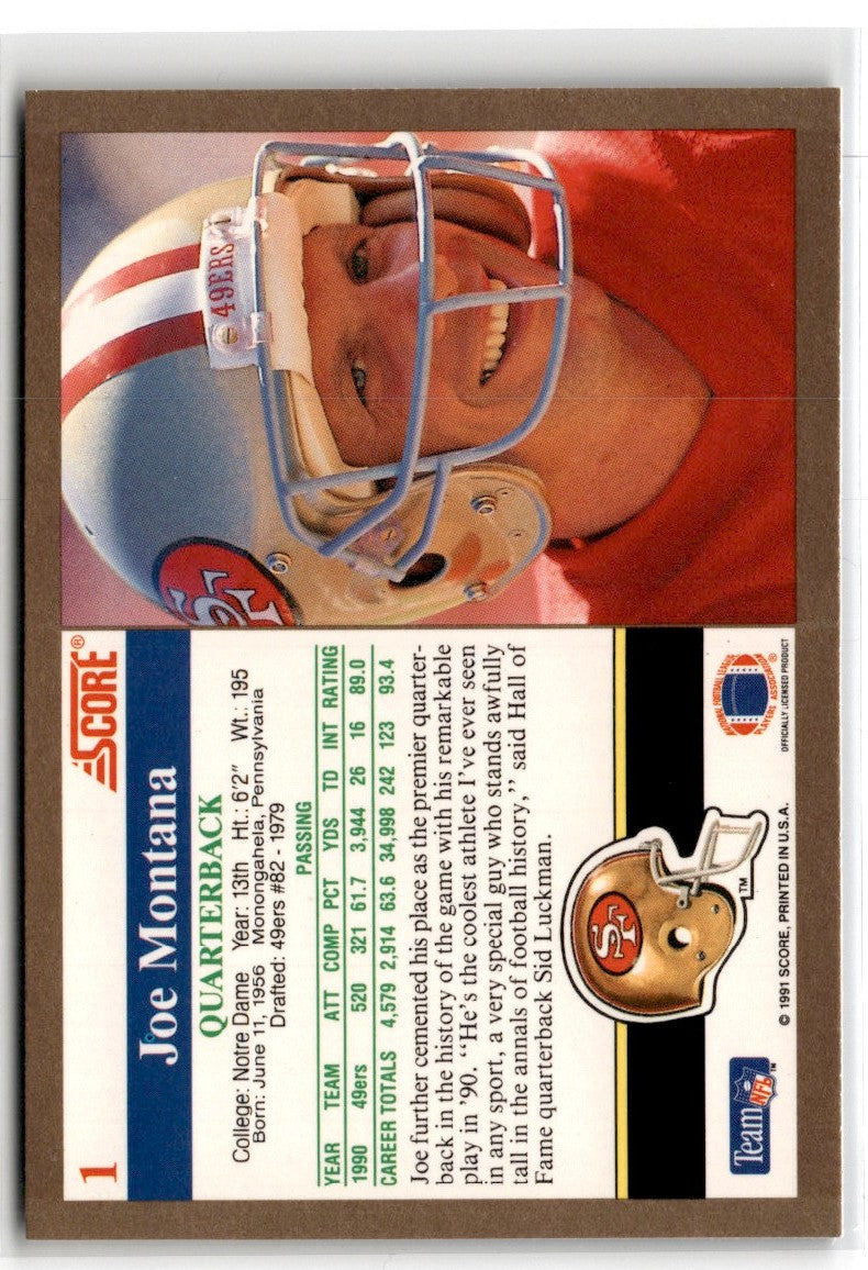 1991 Upper Deck Football Heroes Joe Montana Joe Montana