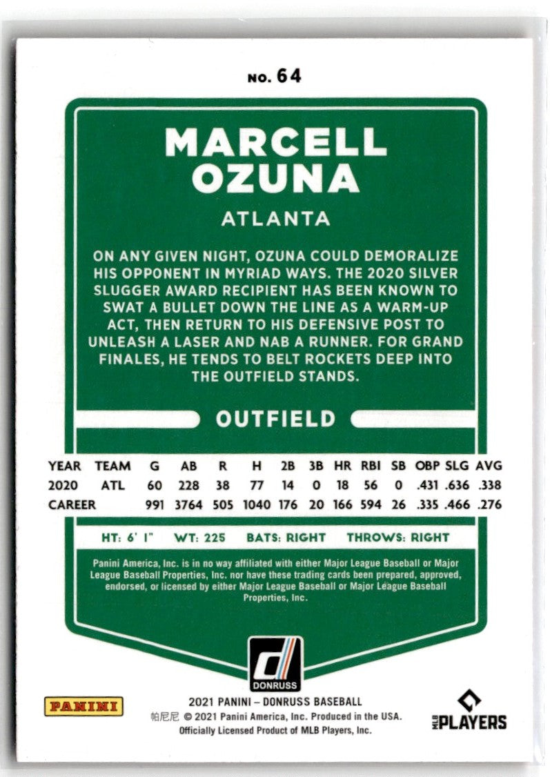 2021 Donruss Holo Red Marcell Ozuna