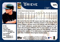 2001 Topps Opening Day Ben Grieve #105