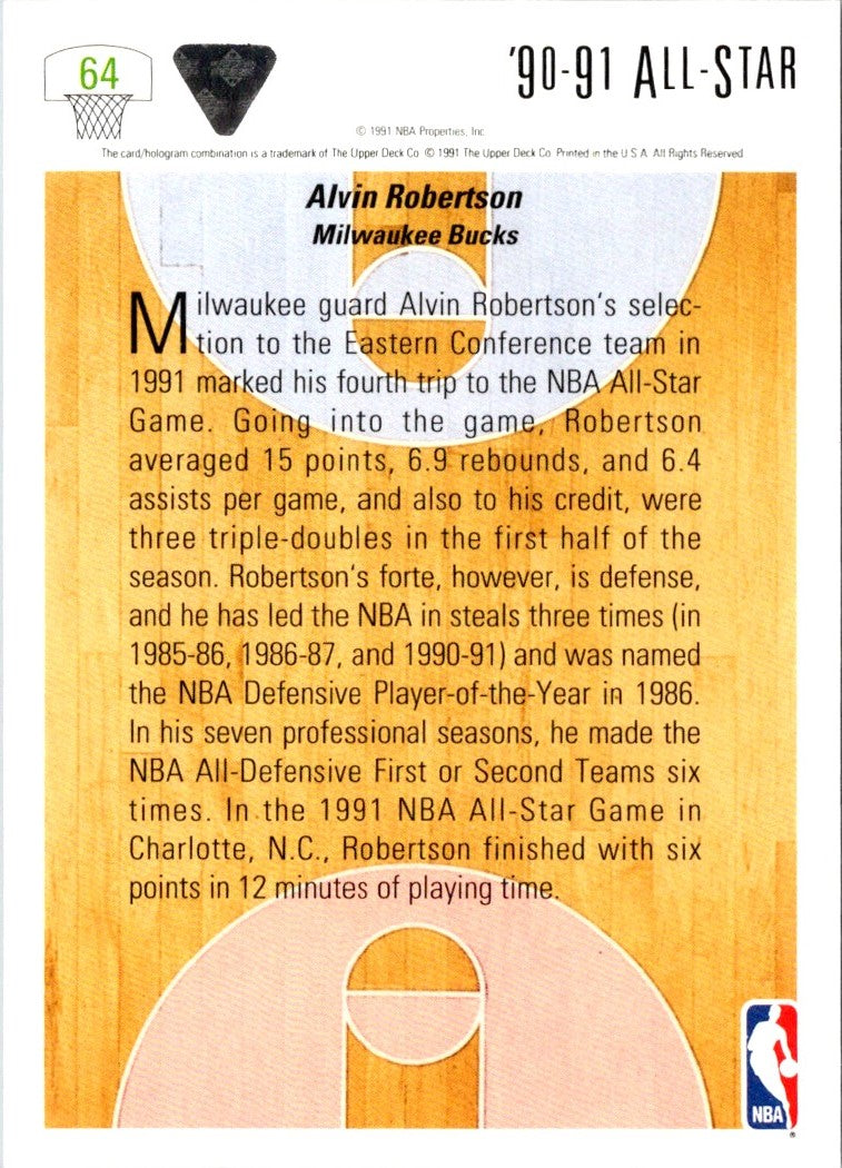 1991 Upper Deck Alvin Robertson