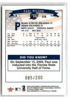 2002 Fleer Paul Wilson #378 085/200