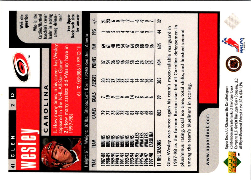 1998 UD Choice Glen Wesley