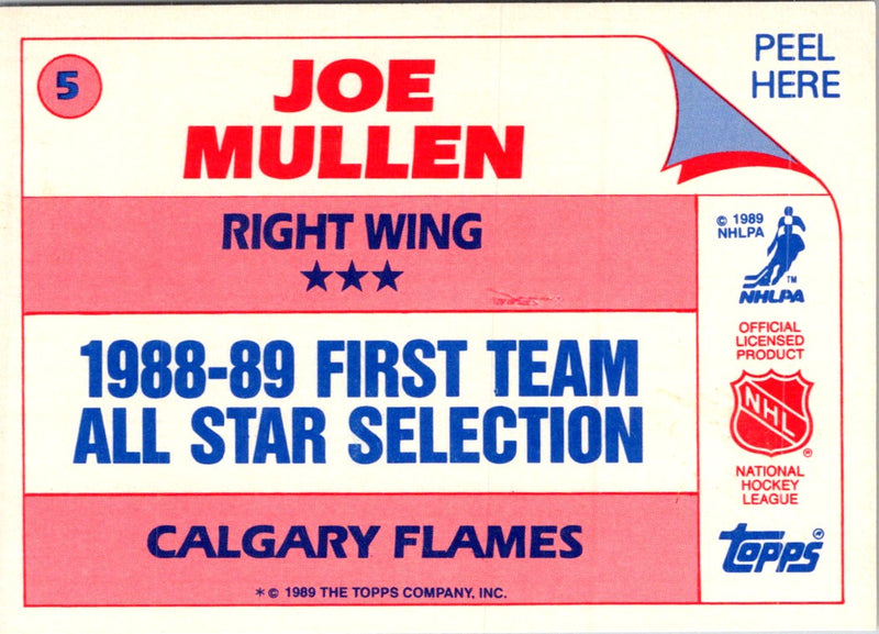 1989 Topps Sticker Inserts Joe Mullen