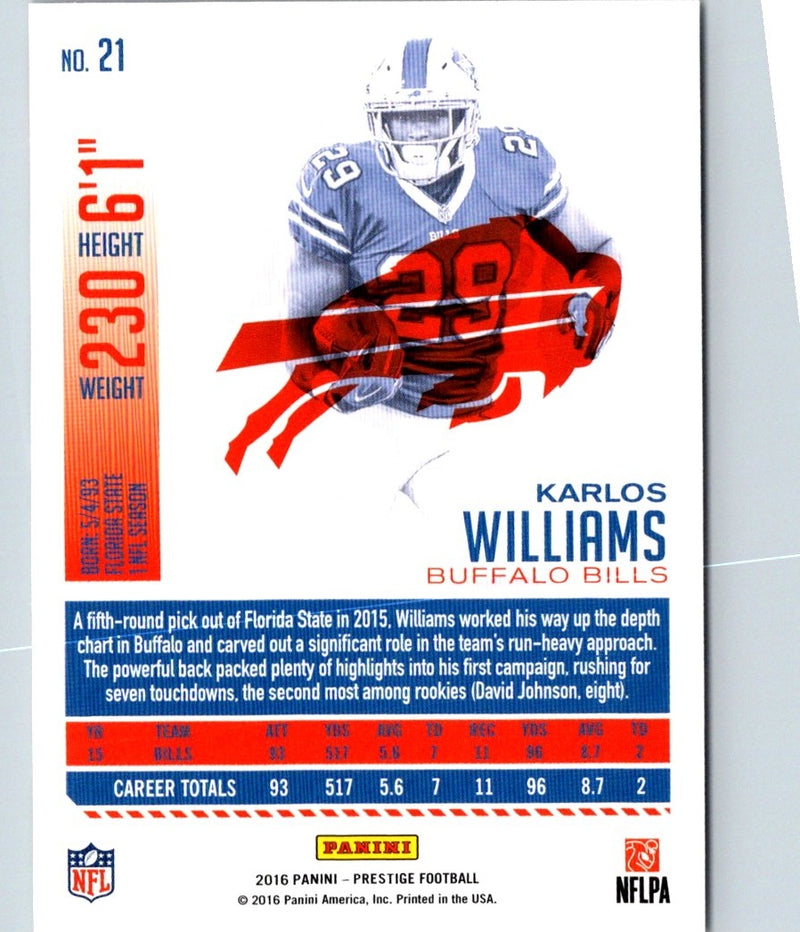 2016 Panini Prestige Karlos Williams