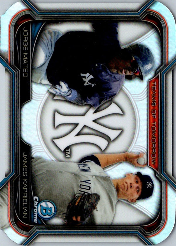 2015 Bowman Draft Picks & Prospects Teams of Tomorrow Die Cuts James Kaprielian/Jorge Mateo #TDC-15