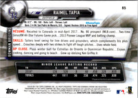 2017 Bowman Chrome Raimel Tapia #85 Rookie