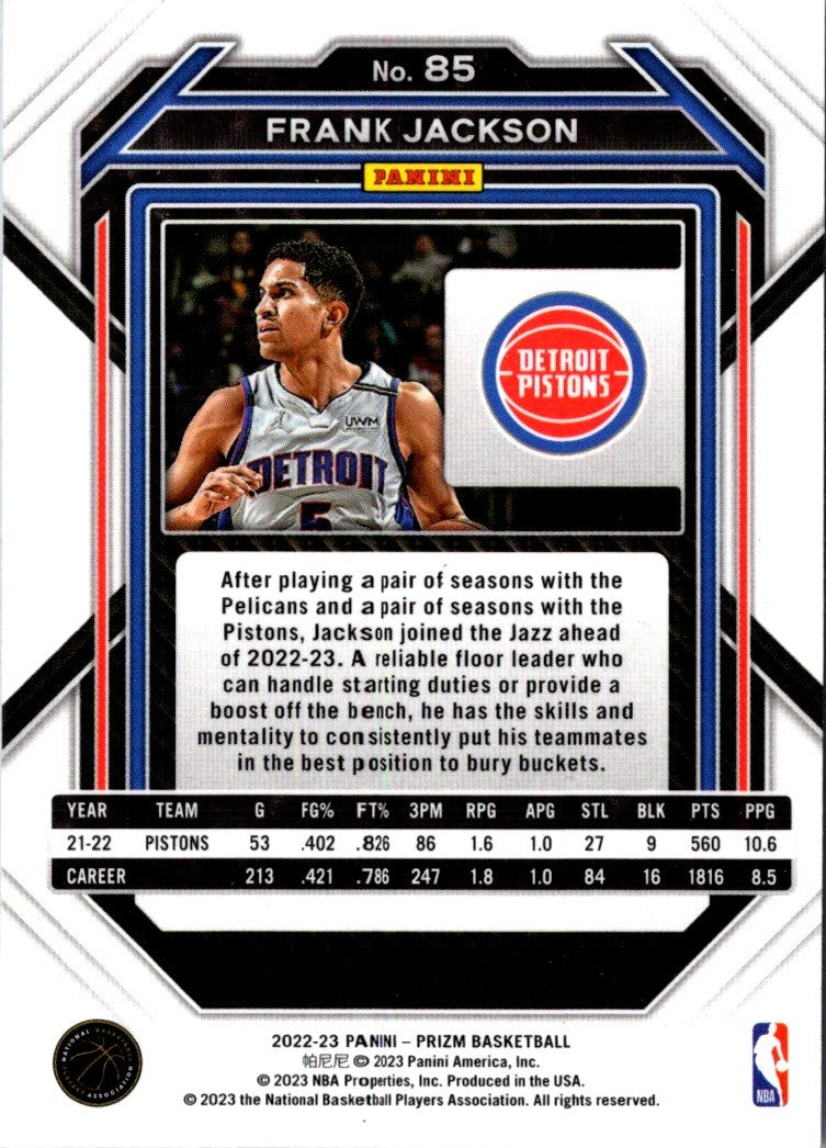 2022 Panini Prizm Blue Frank Jackson