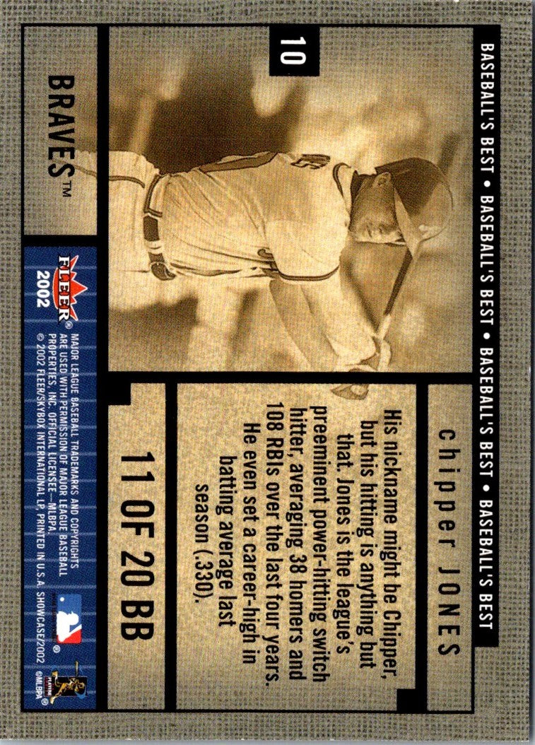 2002 Playoff Absolute Memorabilia Signing Bonus Entry Cards Chipper Jones