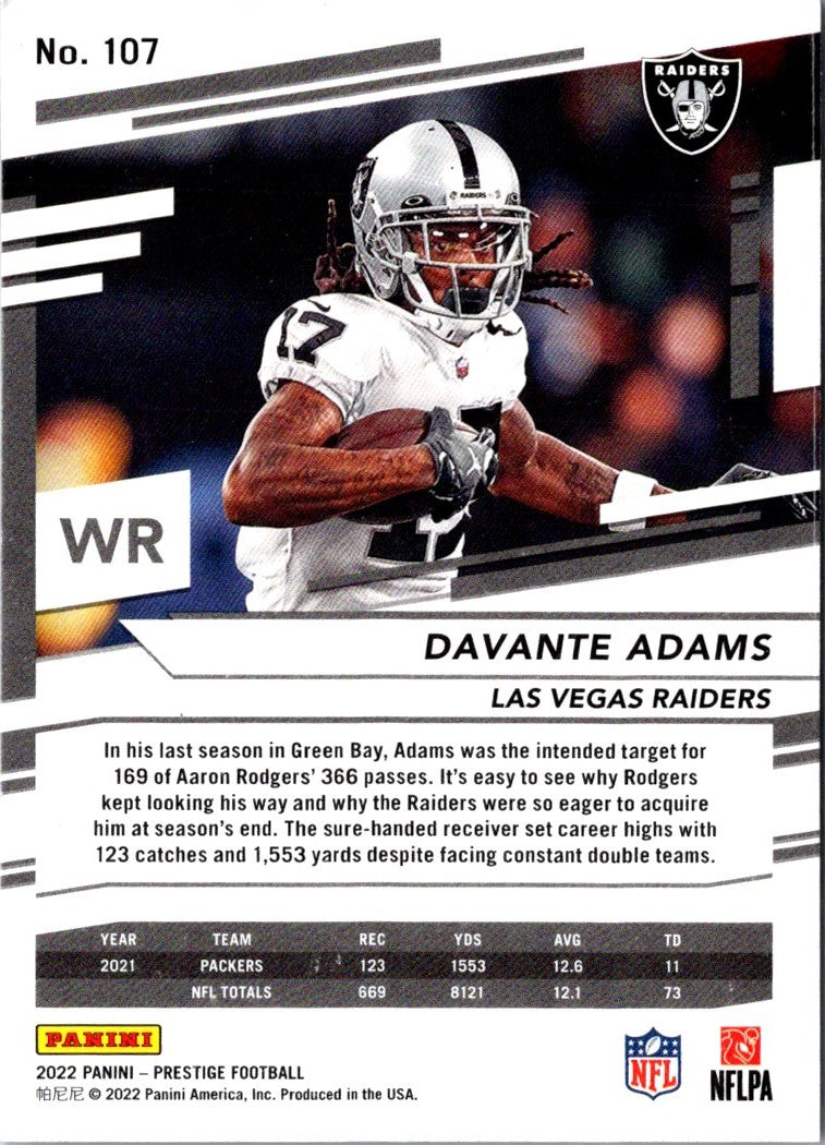 2022 Panini Prestige Davante Adams