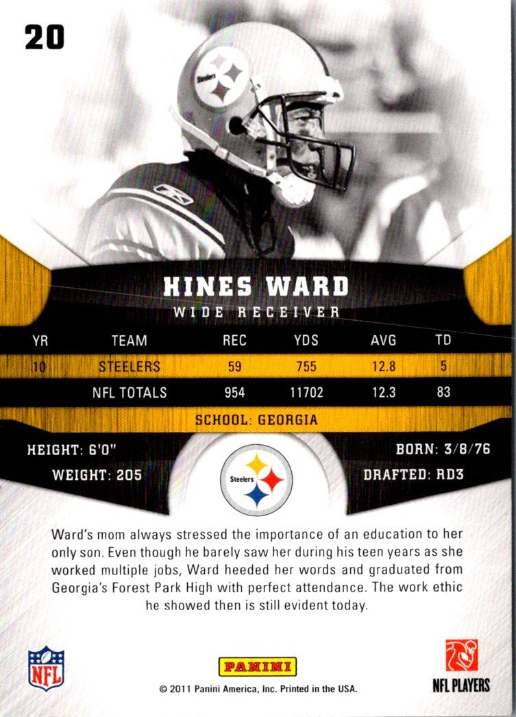 2011 Panini Gridiron Gear Hines Ward