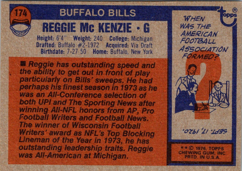 1976 Topps Reggie McKenzie