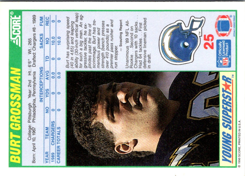 1990 Score Young Superstars Burt Grossman