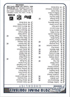 2010 Topps Checklist #NNO