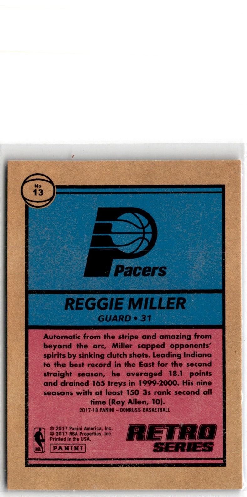 2017 Donruss Retro Series Reggie Miller