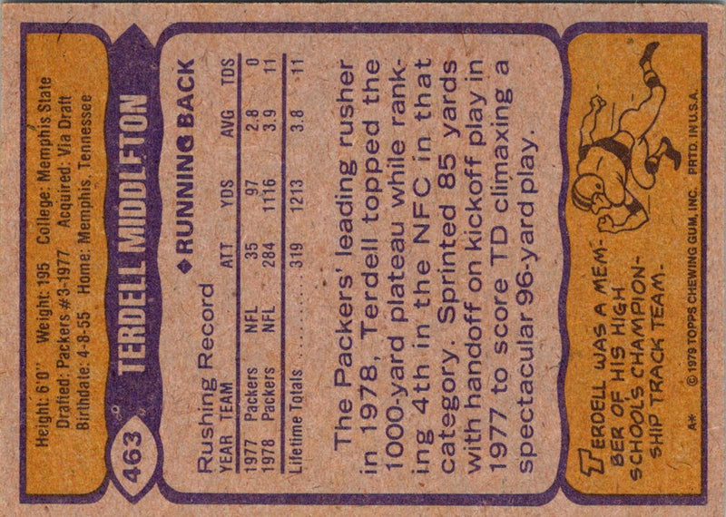 1979 Topps Terdell Middleton