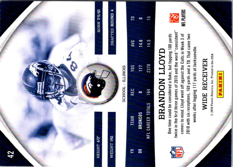 2010 Panini Gridiron Gear Brandon Lloyd