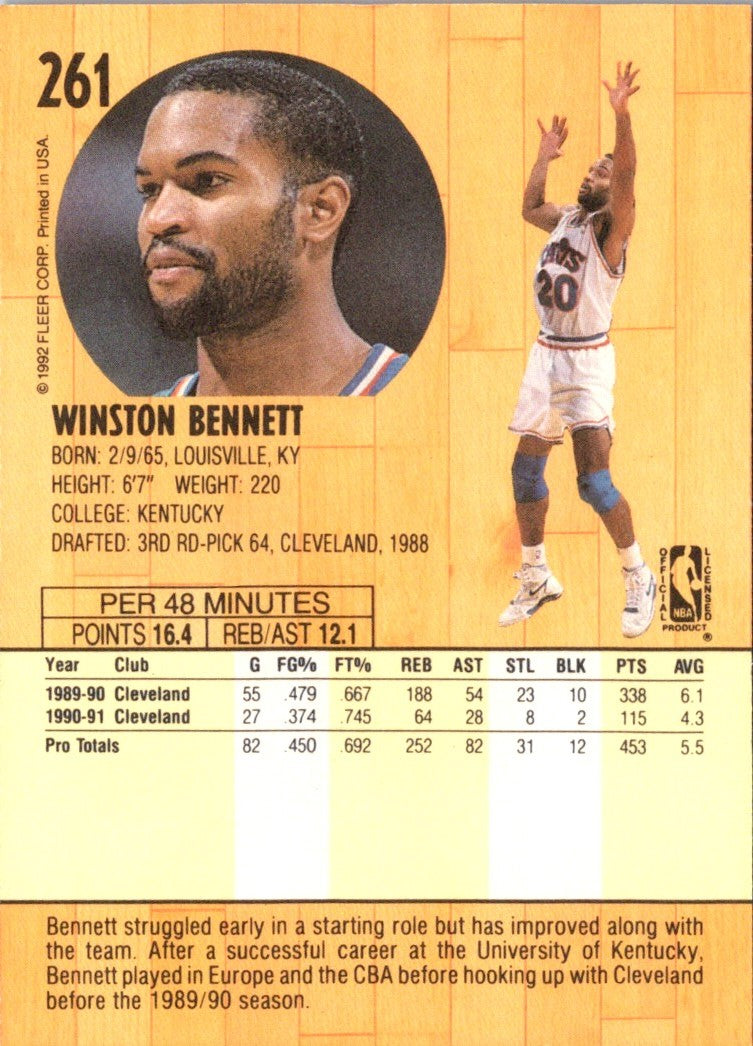 1991 Fleer Winston Bennett