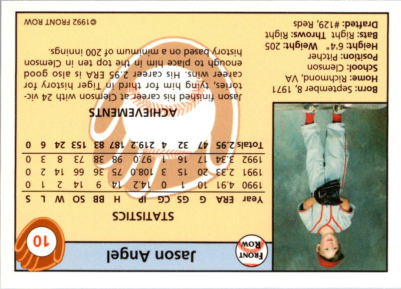 1992 Front Row Draft Picks Jason Angel