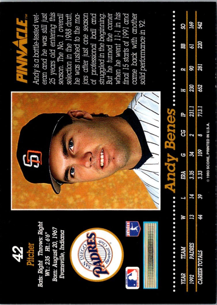 1993 Pinnacle Andy Benes