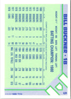 1986 Boston Red Sox Photo Cards Series I & II Bill Buckner #6