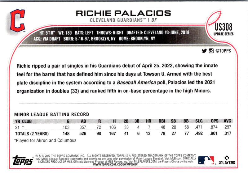 2022 Topps Update Richie Palacios