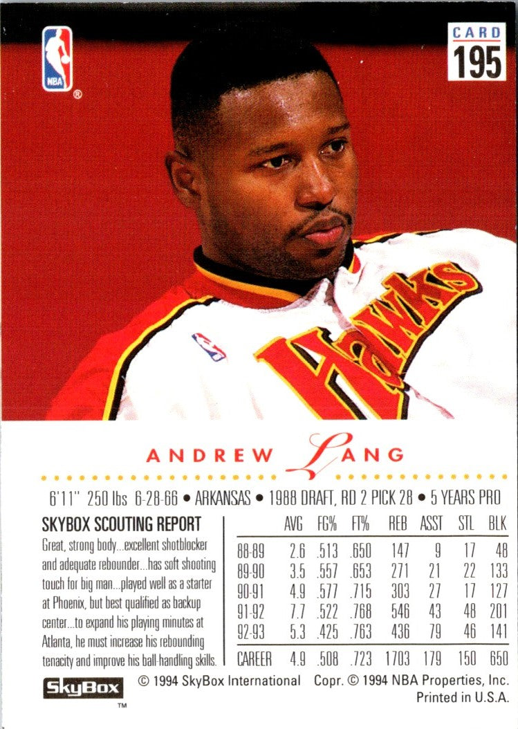 1993 SkyBox Andrew Lang