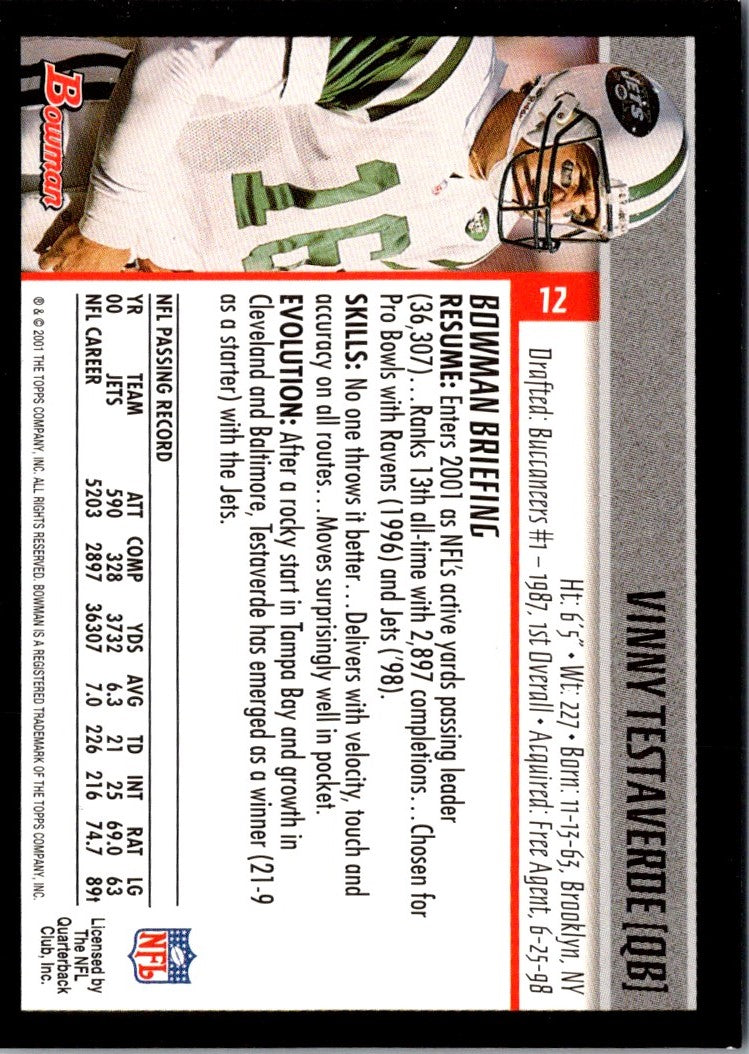 2001 Bowman Vinny Testaverde